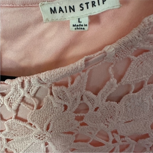 Peach Lace Midi Dress L • Floral Cutout Detail • Wedding Guest • Spring Summer - Picture 6 of 6